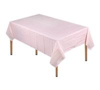 Neel Blue 137Cm X 180Cm Checkered Rectangular Tablecloth, Pvc Plastic Table Cover, Pastel Pink