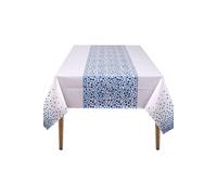 Neel Blue 137cm x 274cm PVC Tablecloth, Dot Confetti Printed Table Cover in Baby Blue | Size: 137 cm x 274 cm Neel Blue Baby Blue 137 cm x 274 cm