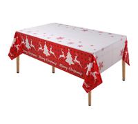 Neel Blue 137cm x 274cm Red & White PVC Christmas Table Cover | Size: 137 cm x 274 cm Neel Blue Multicolor 137 cm x 274 cm