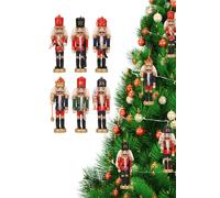 Neel Blue 13cm Wooden Nutcracker Soldier Ornaments - 6pcs Neel Blue Multicolor