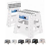 Neel Blue 13Inch Folding Step Stool, Anti-Skid Stool For Camping - White