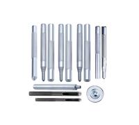 Neel Blue 13pcs Leather Punch Tool Set, Metal Belt Hole Puncher for Crafts in Silver Neel Blue Silver
