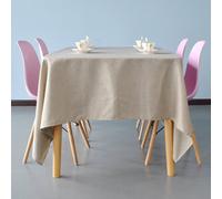 Neel Blue 140Cm X 260Cm Rectangle Tablecloth, 260Gsm Dining Table Cover, Beige