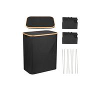 Neel Blue 140L Foldable Laundry Hamper with Lid in Black Neel Blue Black