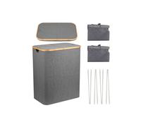 Neel Blue 140L Foldable Laundry Hamper with Lid in Grey Neel Blue Grey