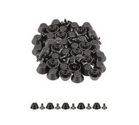 Neel Blue 14mm Etched Mushroom Bag Feet Rivets with 9mm Tubular Studs - 25pcs in Black Neel Blue Black One Size