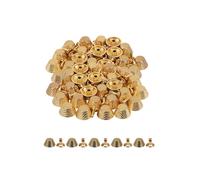 Neel Blue 14mm Etched Mushroom Bag Feet Rivets with 9mm Tubular Studs - 25pcs in Gold Neel Blue Gold One Size