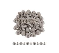 Neel Blue 14mm Etched Mushroom Bag Feet Rivets with 9mm Tubular Studs - 25pcs in Silver Neel Blue Silver One Size