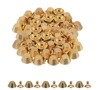 Neel Blue 14mm Gold Etched Mushroom Bag Feet Rivets With 9mm Tubular Studs - 25Pcs
