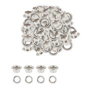 Neel Blue 14mm Long Barrell Eyelets With Washers, Silver, 100Pcs