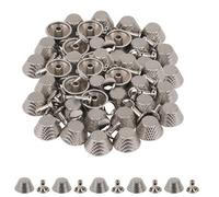 Neel Blue 14mm Silver Etched Mushroom Bag Feet Rivets With 9mm Tubular Studs - 25Pcs