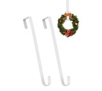 Neel Blue 15-inch White Metal Wreath Door Hanger, Door Adjustable Hook - 2pcs Neel Blue White