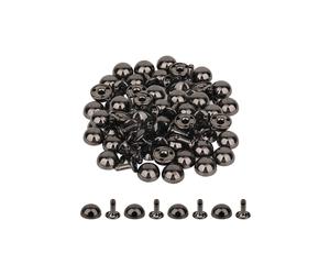 Neel Blue 15mm Dome Shaped Bag Feet Rivets with 9mm Round Studs - 25pcs in Black Neel Blue Black