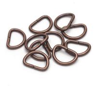 Neel Blue 15mm Metal D Ring Buckle For Diy Crafts, Webbing Strap, Purse, Pet Collars, Copper - 10Pcs