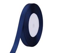 Neel Blue 15mm Navy Double Sided Satin Polyester Ribbon Roll, 25 Metres