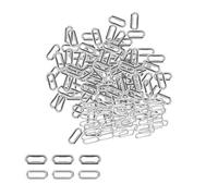 Neel Blue 15mm Oval Shape Brass Eyelets With Washers, Silver, 50Pcs