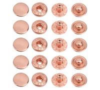 Neel Blue 15mm S Spring Press Studs, Metal Snap Fastener Durable - Rose Gold, 10Pcs