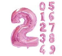 Neel Blue 16 Inch Self-Inflating Foil Balloons 2 Number Balloons For Birthdays Wedding Anniversaries, Pink