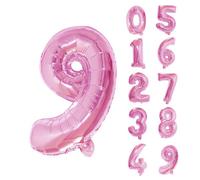 Neel Blue 16 Inch Self-Inflating Foil Balloons 9 Number Balloons For Birthdays Wedding Anniversaries, Pink