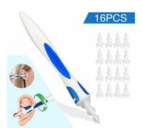 Neel Blue 16Pcs Ear Cleaner Kit Soft Silicone Spiral Ear Wax Remover Kit, Blue