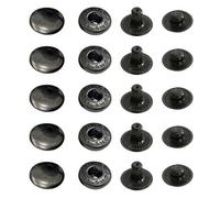 Neel Blue 17mm Gunmetal Black S Spring Press Studs 4 Part, Durable Metal Snap Buttons Fasteners - 10Pcs
