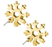 Neel Blue 18-In-1 Stainless Steel Snowflake Multi-Tool With Keychain, 2Pcs, Gold