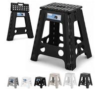 Neel Blue 18Inch Folding Step Stool, Anti-Skid Stool For Camping - Black