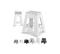 Neel Blue 18inch Folding Step Stool, Anti-Skid Stool for Camping & Travel in White Neel Blue White