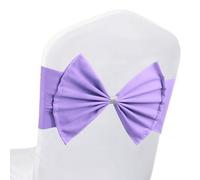 Neel Blue 1Pc Chair Bow Sashes, Elastic Spandex Stretch Chair Bands, Chair Ties With Buckle - Lavender