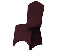 Neel Blue 1Pc Spandex Arched Front Chair Covers Stretch Fabric Removable Washable Slipcovers - Burgundy