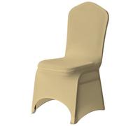 Neel Blue 1Pc Spandex Arched Front Chair Covers Stretch Fabric Removable Washable Slipcovers - Champagne