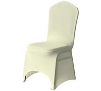 Neel Blue 1Pc Spandex Arched Front Chair Covers Stretch Fabric Removable Washable Slipcovers - Ivory
