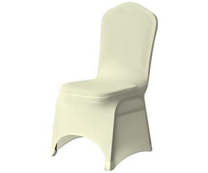 Neel Blue 1Pc Spandex Arched Front Chair Covers Stretch Fabric Removable Washable Slipcovers - Ivory