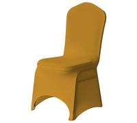 Neel Blue 1Pc Spandex Arched Front Chair Covers Stretch Fabric Removable Washable Slipcovers - Light Gold