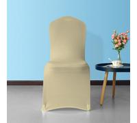 Neel Blue 1Pc Spandex Chair Cover Front Flat Slipcovers Removable Washable, Champagne