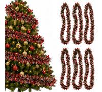 Neel Blue 2 Metres Mixed Colour Christmas Tinsel Garland, Metallic Garland - 6Pcs