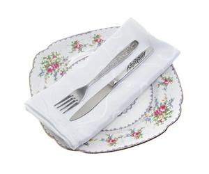Neel Blue 20" X 20" White Christmas Cloth Napkins, 100% Polyester Damask Swirl Fabric - 10Pcs