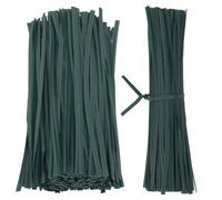 Neel Blue 200Pcs Twist Ties, Plastic Coated Flexible Garden Plant Ties, Hunter Green - 15Cm