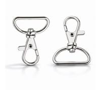 Neel Blue 20mm Silver Lobster Claw Clasp Swivel Trigger Clip With Keyring