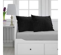 Neel Blue 220Gsm Crushed Velvet Square Cushion Covers, Set Of 2 Black Grey Pillow Case, 45Cm X 45Cm