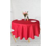 Neel Blue 228cm Round Polyester Tablecloth, Premium Circular Linen Table Cover in Red Neel Blue Red