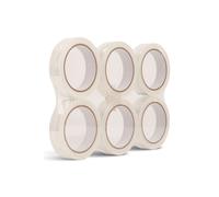 Neel Blue 24mm x 66m Clear BOPP Packing Tape, Transparent Adhesive Rolls - 6pcs Neel Blue Clear