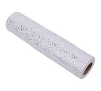 Neel Blue 25M X 29Cm Tulle Fabric Roll Sparkle Sequin Glitter Mesh Fabric - White