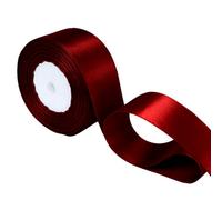 Neel Blue 25mm Burgundy Double Sided Satin Polyester Ribbon Roll, 25 Metres