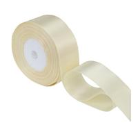 Neel Blue 25mm Cream Double Sided Satin Polyester Ribbon Roll, 25 Metres