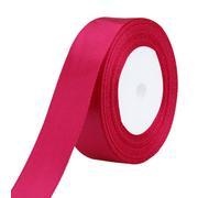 Neel Blue 25mm Hot Pink Double Sided Satin Polyester Ribbon Roll, 25 Metres