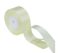 Neel Blue 25mm Ivory Double Sided Satin Polyester Ribbon Roll, 25 Metres