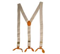 Neel Blue 25mm Men's Elastic Suspenders Y Shape, Button Hole Braces, Beige