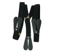 Neel Blue 25mm Men's Elastic Suspenders Y Shape, Button Hole Braces, Black