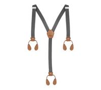 Neel Blue 25mm Men's Elastic Suspenders Y Shape, Button Hole Braces, Grey
